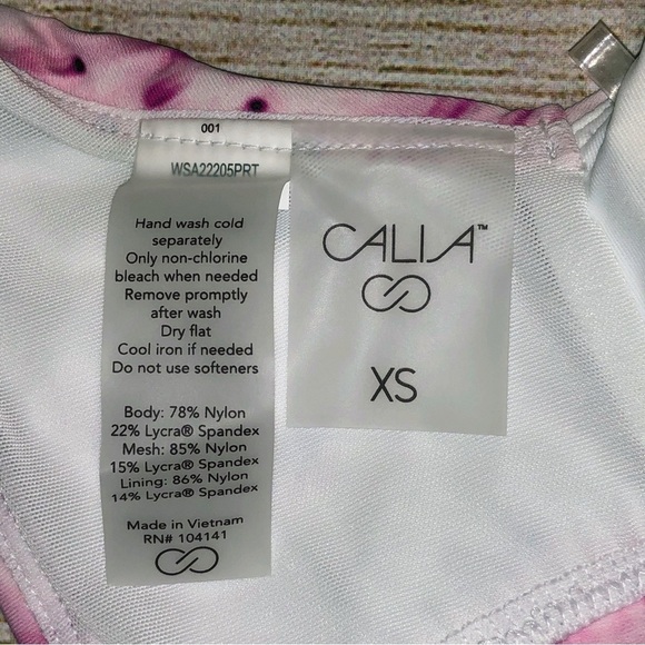 CALIA By Carrie Underwood Wide Strap Tie-dye Pink Long Line Bikini Size XS - Picture 9 of 15
